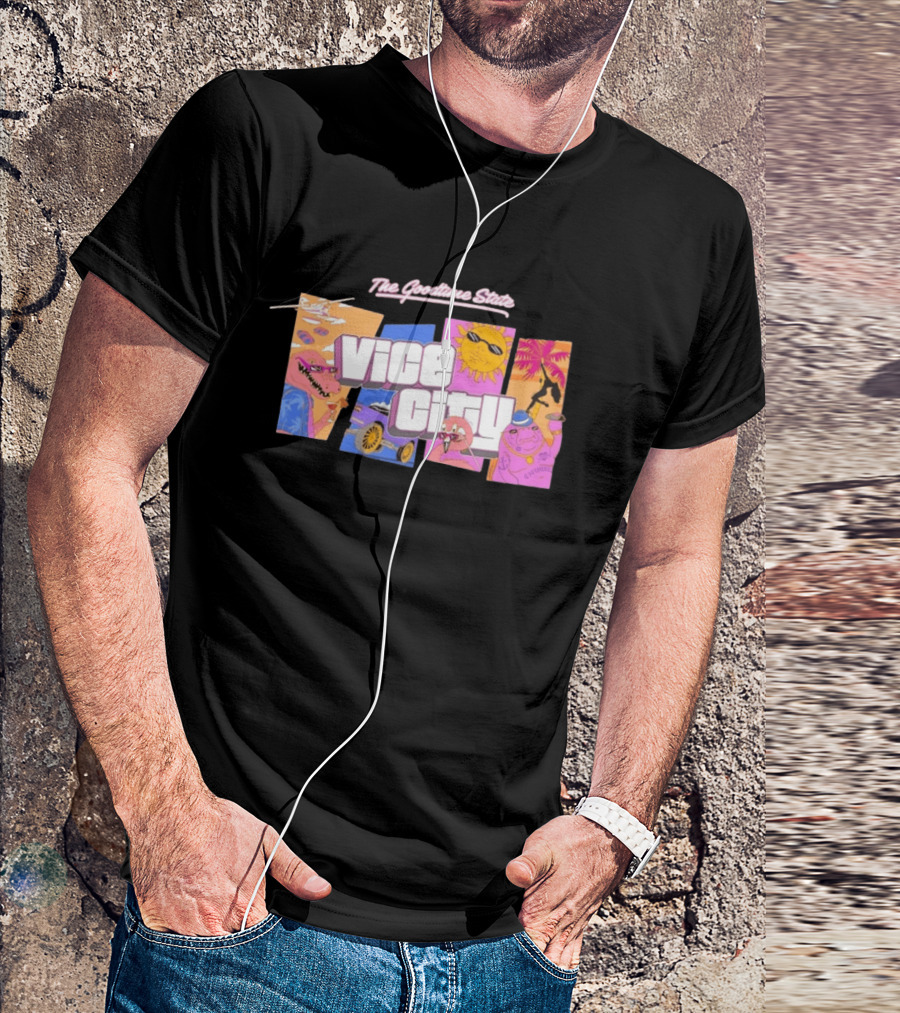 The Goodtime State Vice City Chunker Gaming Retro Tropical T-Shirt