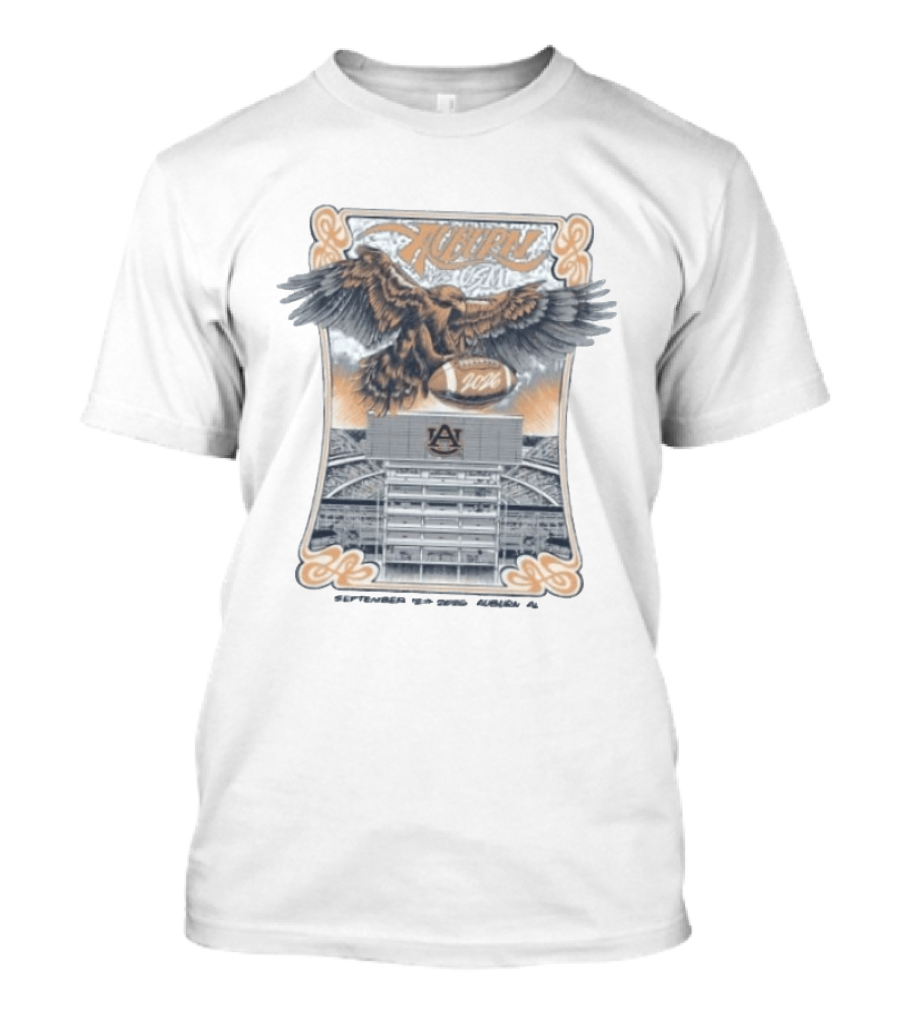 Auburn Tigers Vs USM Golden Eagles 2026 Jordan Hare Stadium Eagle Football T-Shirt