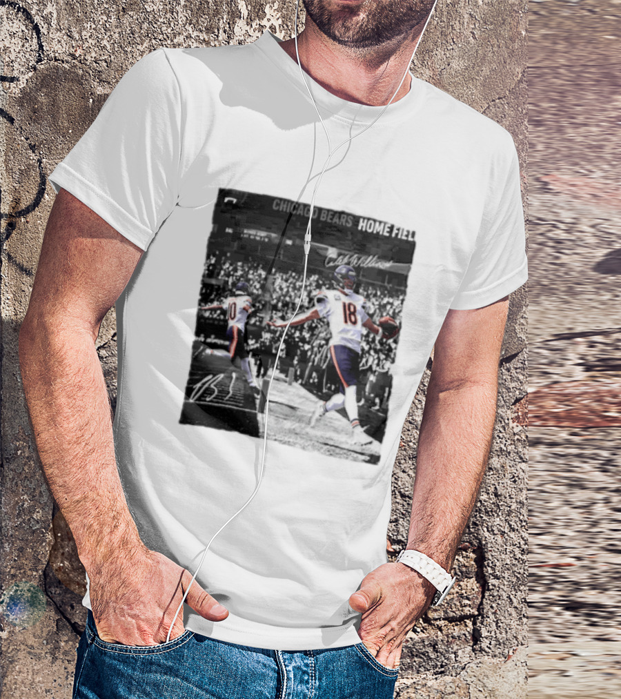 Chicago Bears Caleb Williams And Luther Burden Home Field Football T-Shirt