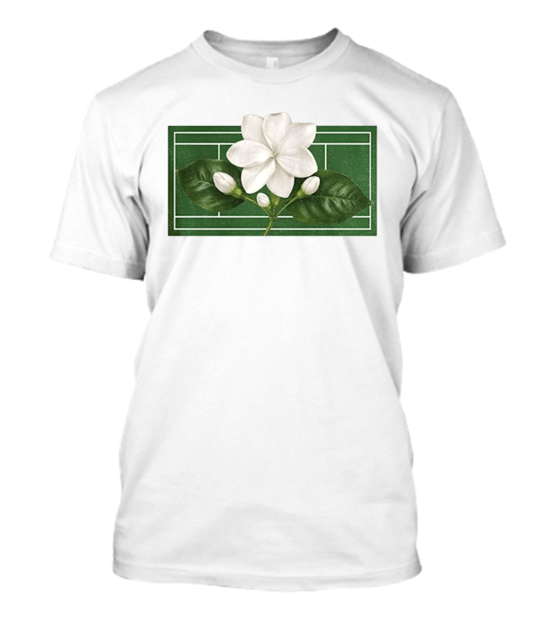 Colors Alex Eala Sampaguita Bloom Tennis 2026 White Flower Green Court T-Shirt
