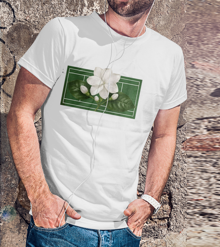 Colors Alex Eala Sampaguita Bloom Tennis 2026 White Flower Green Court T-Shirt