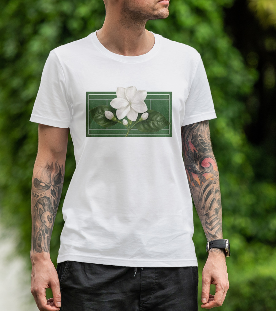 Colors Alex Eala Sampaguita Bloom Tennis 2026 White Flower Green Court T-Shirt