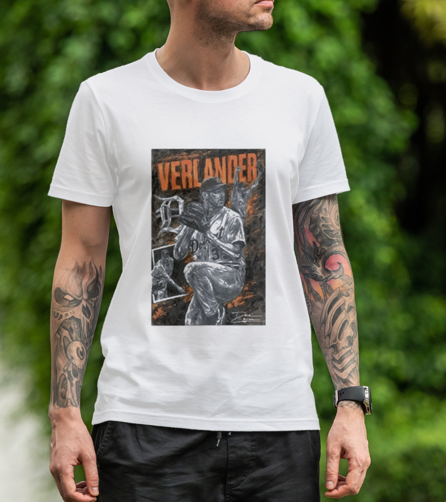 Detroit Tigers Verlander Baseball Legend 35 Pitcher T-Shirt