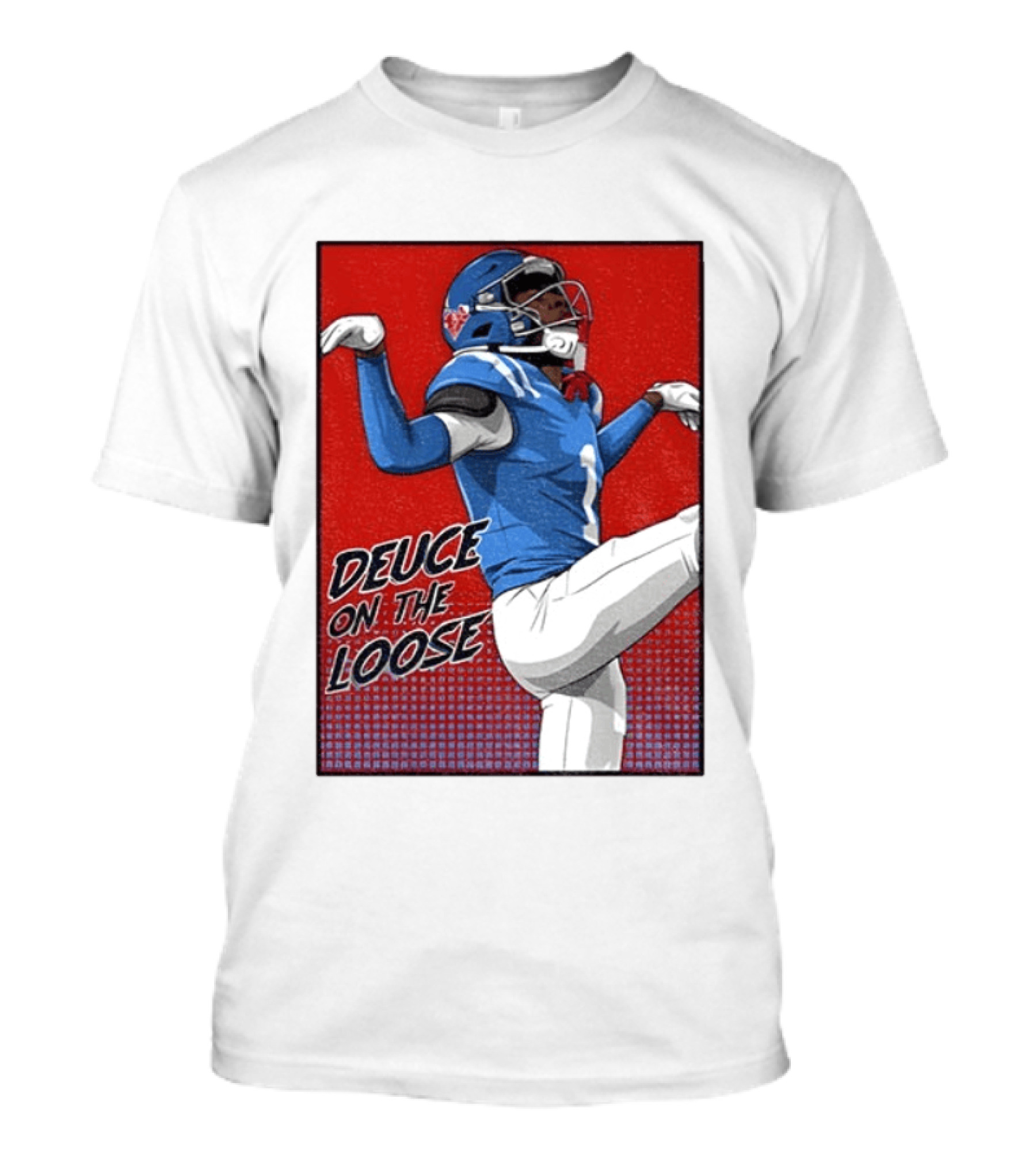Deuce On The Loose Ole Miss Rebels Football Player Action T-Shirt