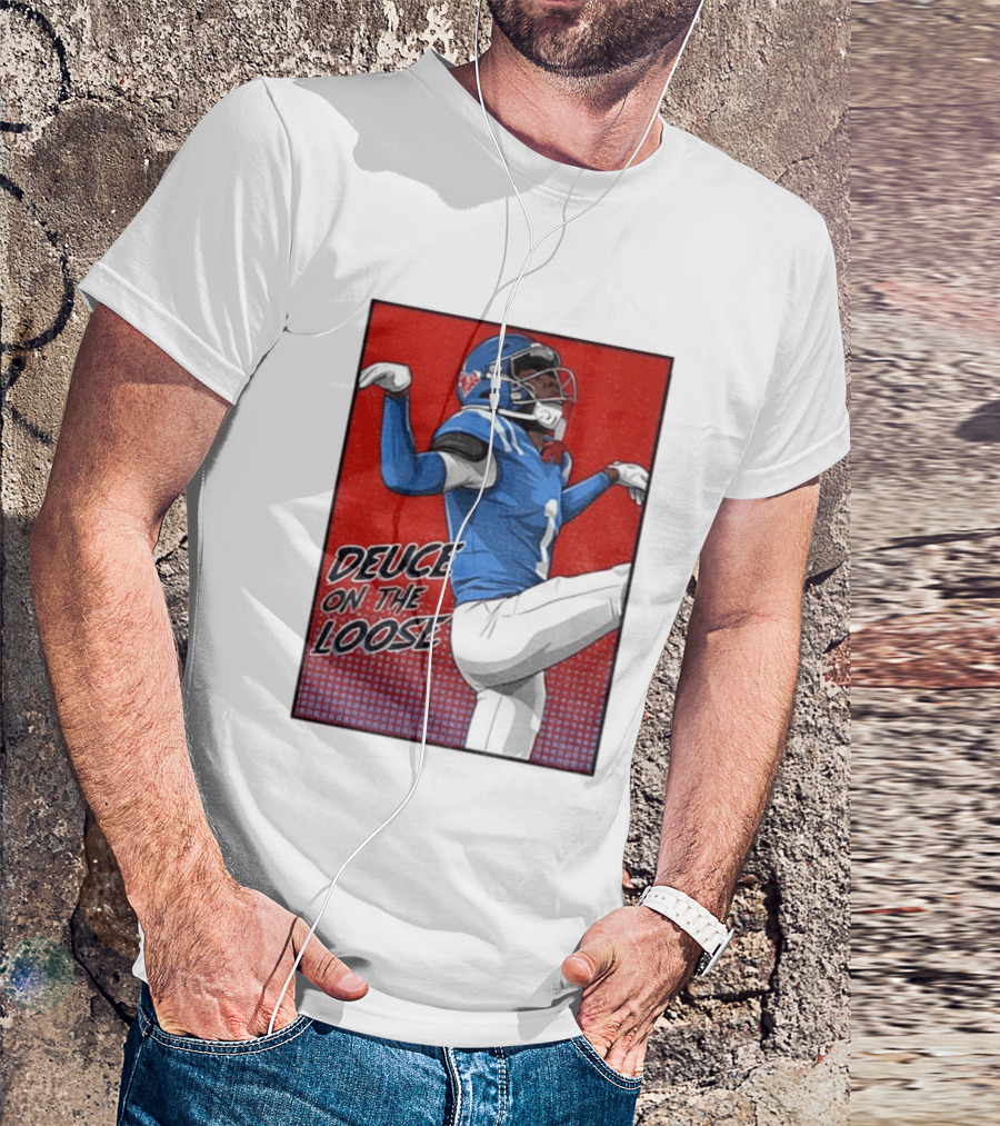 Deuce On The Loose Ole Miss Rebels Football Player Action T-Shirt