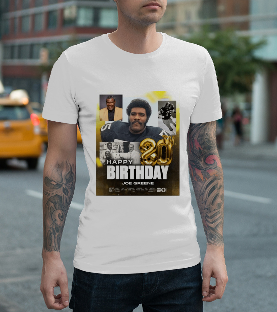 Happy 80th Birthday Joe Greene Pittsburgh Steelers 75 NFL Legend Iconic Moments T-Shirt