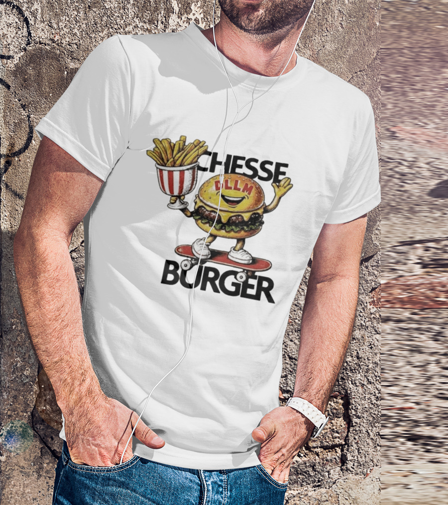 Hong Kong Dllm Chesse Burger Skateboard Fries T-Shirt