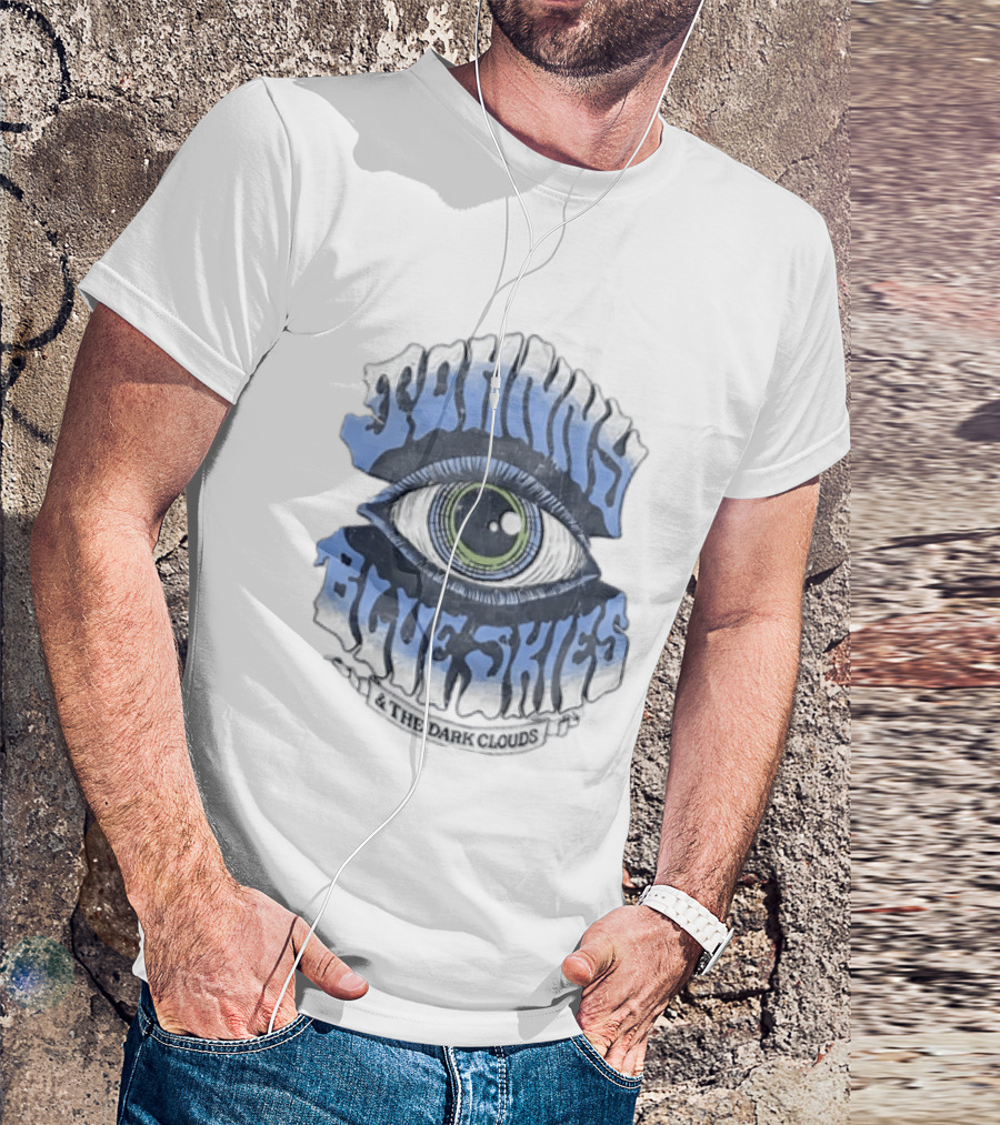 Johnny Blue Skies The Dark Clouds Large Human Eye Iris T-Shirt