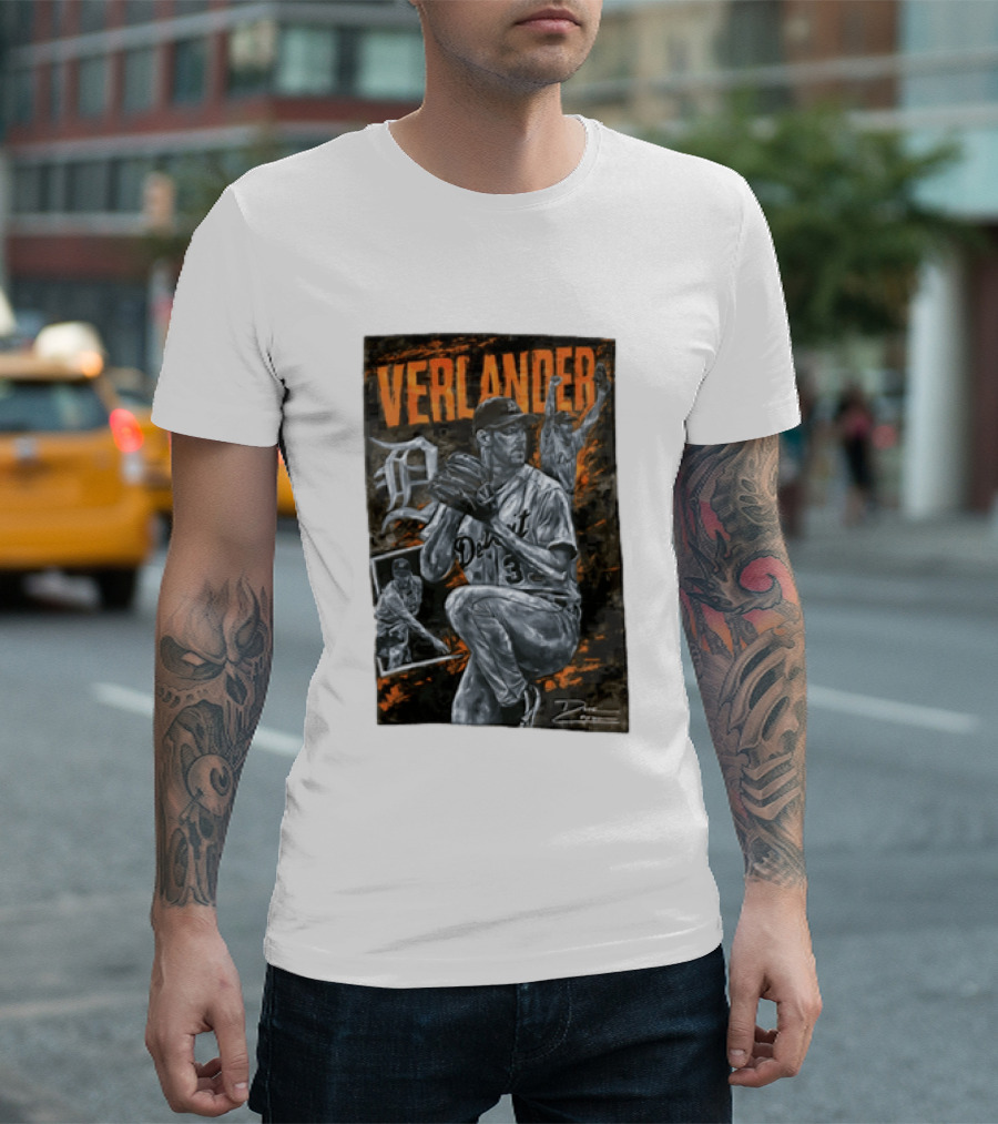 Verlander Detroit Tigers MLB Pitcher 35 Baseball T-Shirt