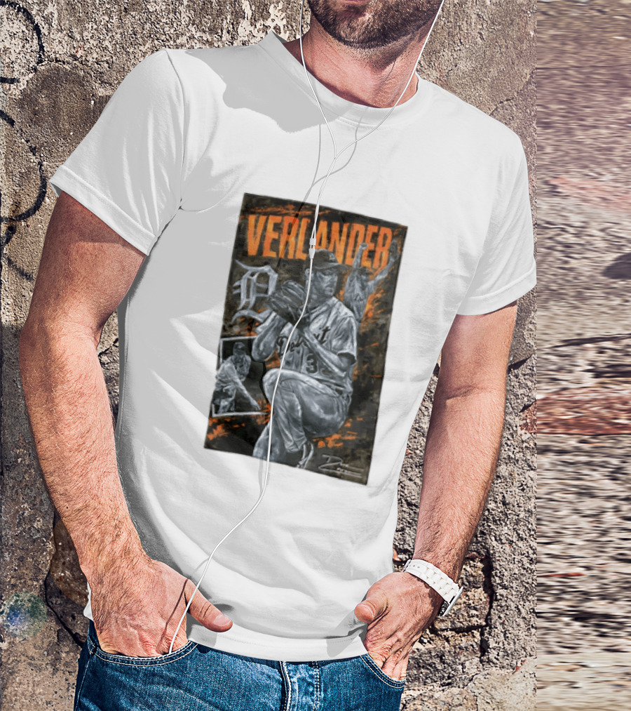 Verlander Detroit Tigers MLB Pitcher 35 Baseball T-Shirt