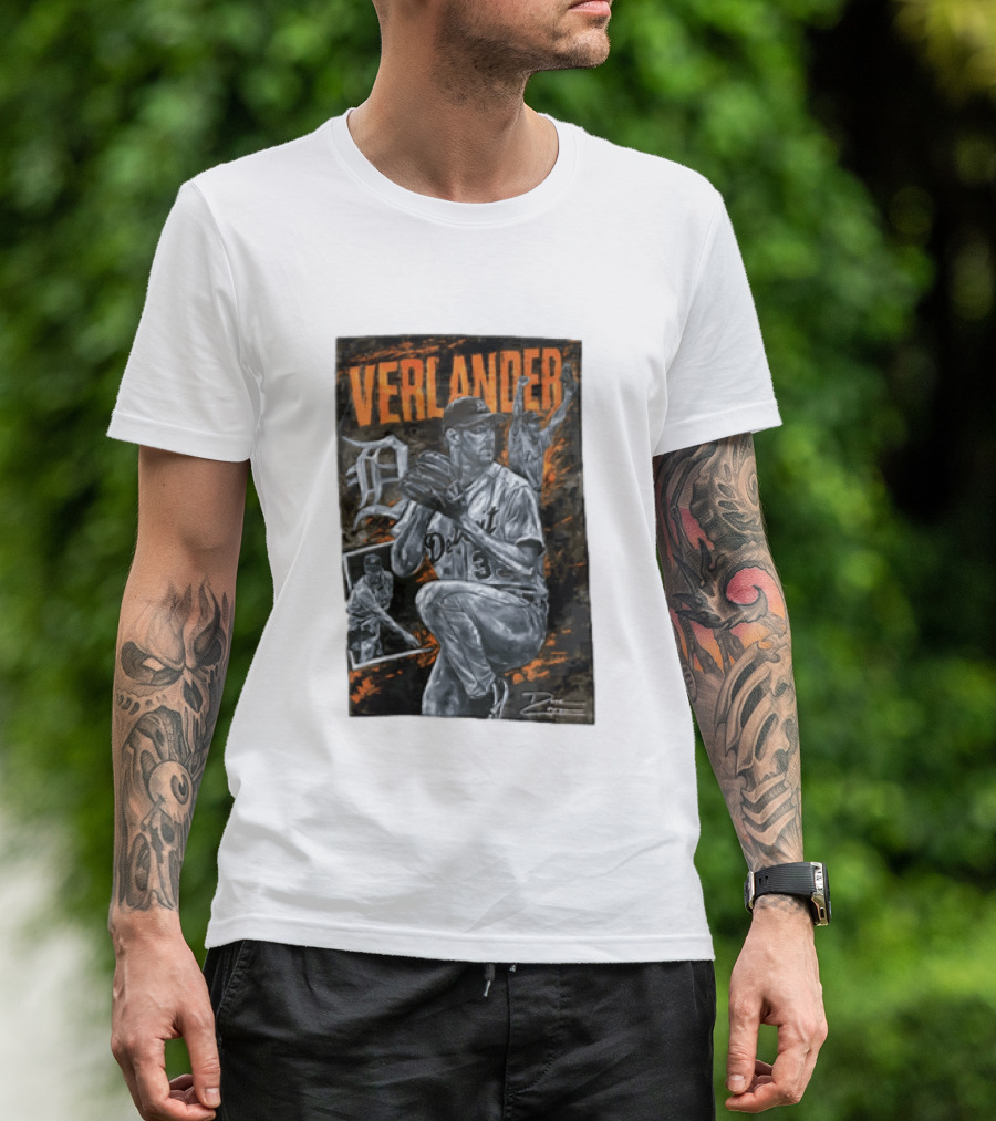 Verlander Detroit Tigers MLB Pitcher 35 Baseball T-Shirt