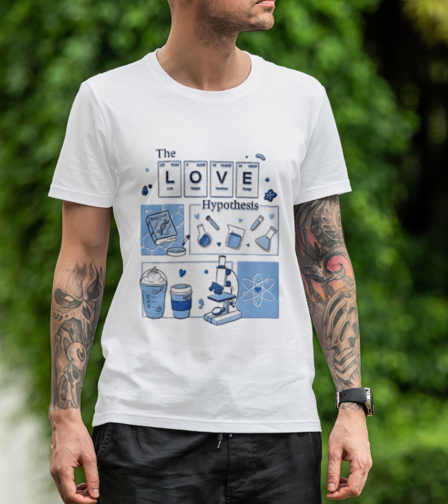 The Love Hypothesis Periodic Table Science Equipment Microscope Biology Book Chemistry T-Shirt