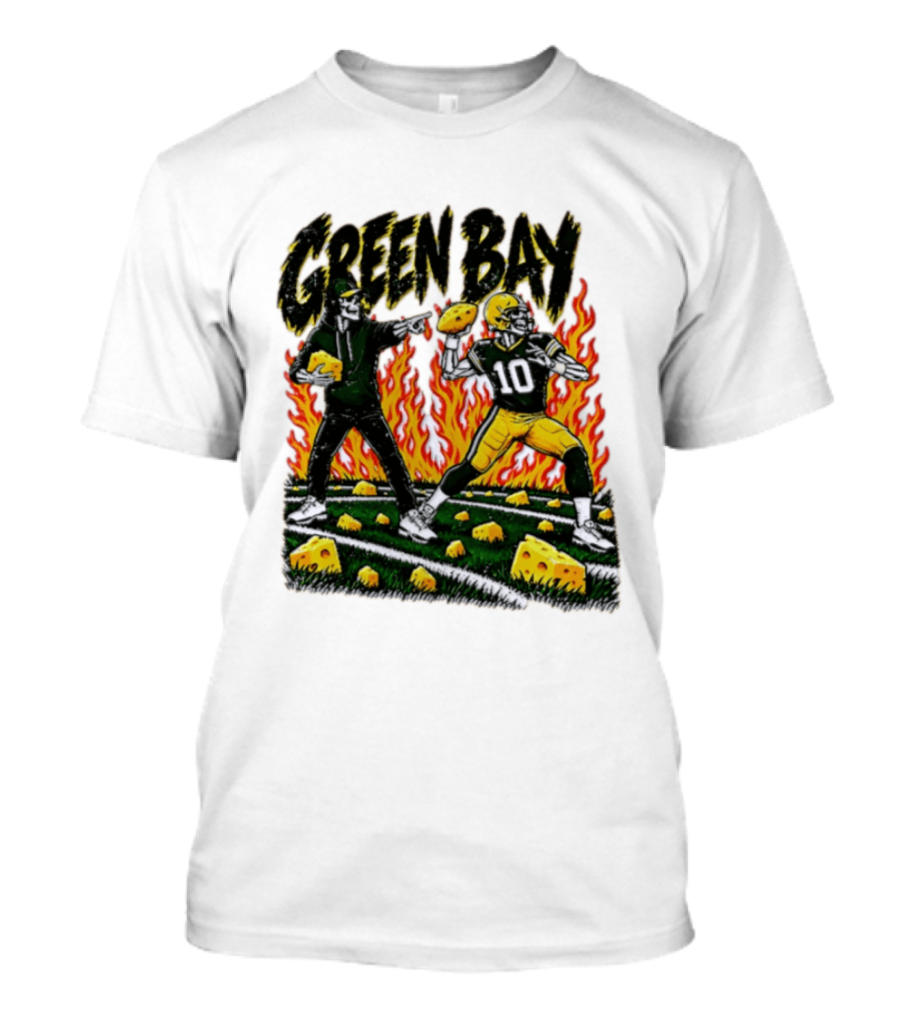 Green Bay Packers Football Skeleton Player Cheeseheads 2026 T-Shirt