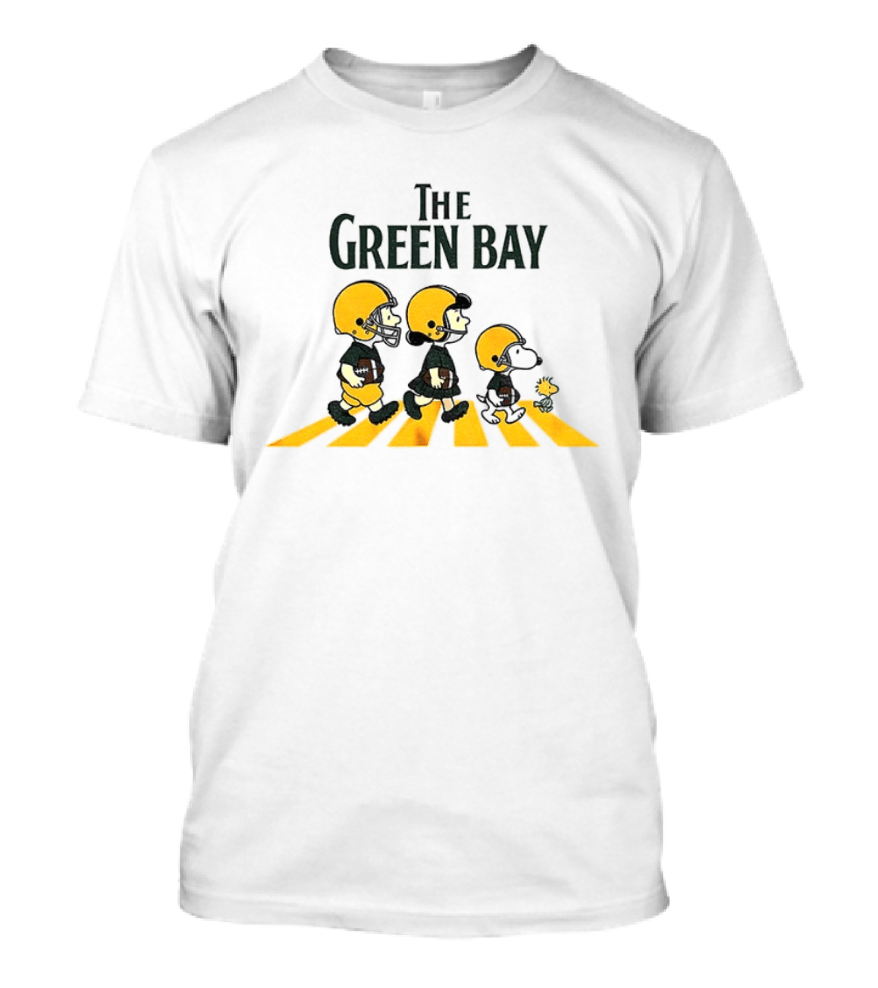 The Green Bay Abbey Road Comic Characters Football Crossing T-Shirt