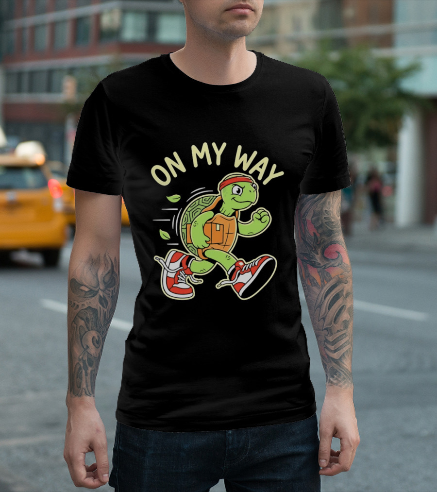 Running Turtle Package Delivery On My Way T-Shirt