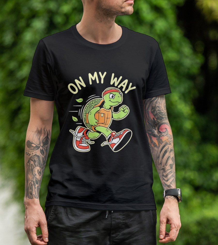 Running Turtle Package Delivery On My Way T-Shirt