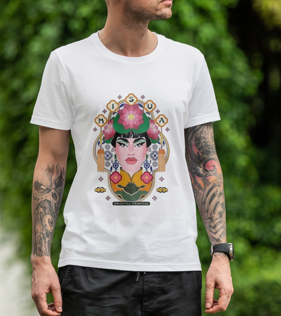 Misua Oriental Princess Asian Lotus Flower T-Shirt
