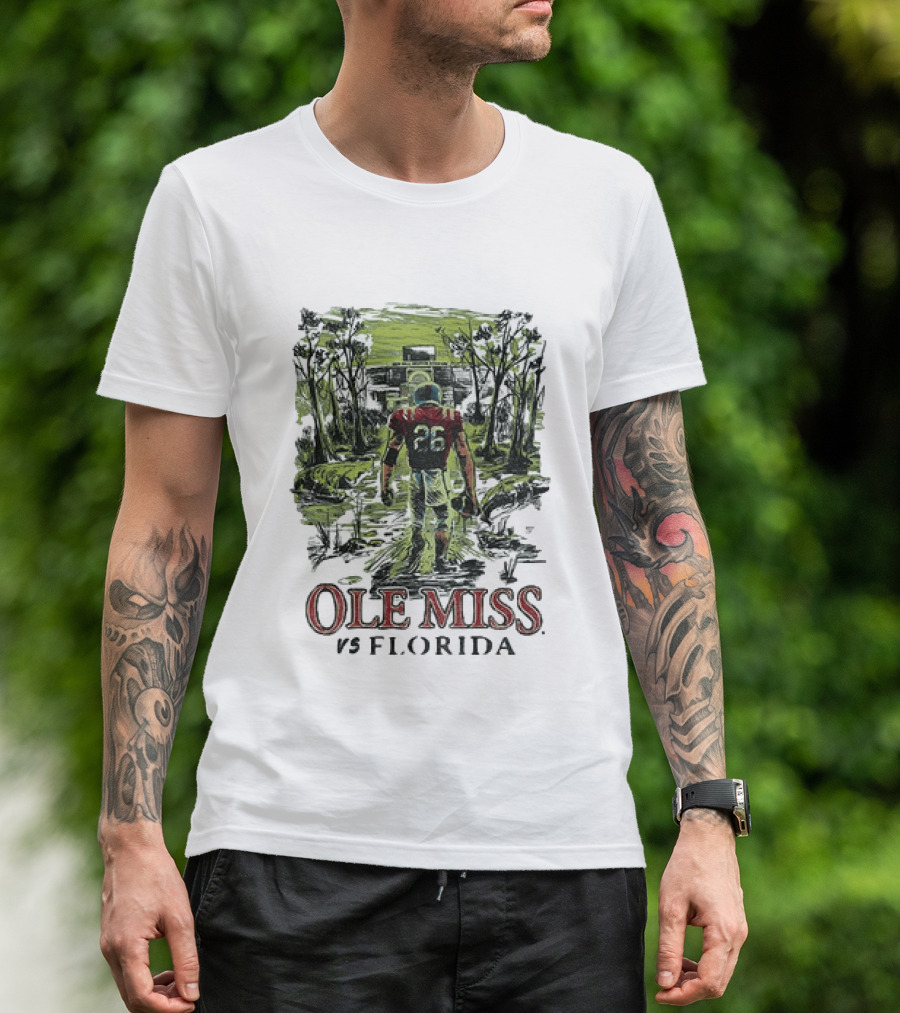 Ole Miss Vs Florida 2026 Game Day Football Player T-Shirt