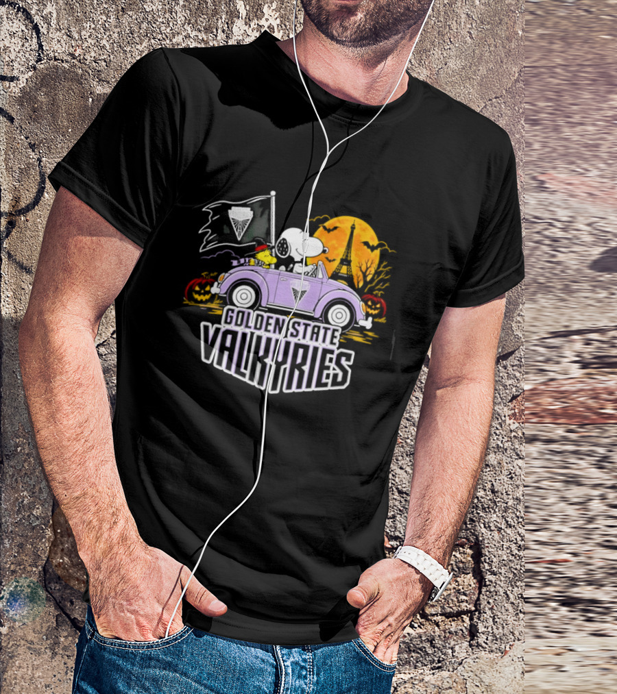 Golden State Valkyries Snoopy Woodstock Halloween Ride T-Shirt