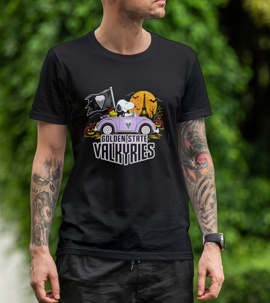Golden State Valkyries Snoopy Woodstock Halloween Ride T-Shirt