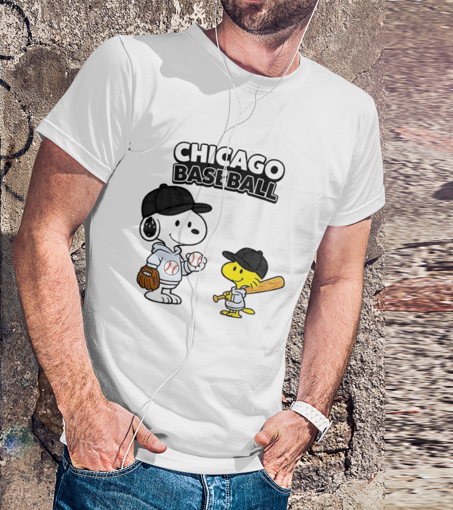 Chicago Baseball Snoopy Woodstock White Sox Peanuts MLB T-Shirt