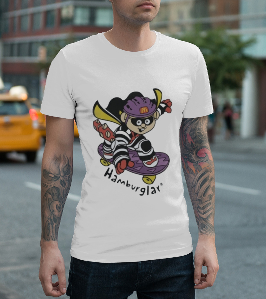 Hamburglar McDonald's Purple Skateboard Helmet T-Shirt