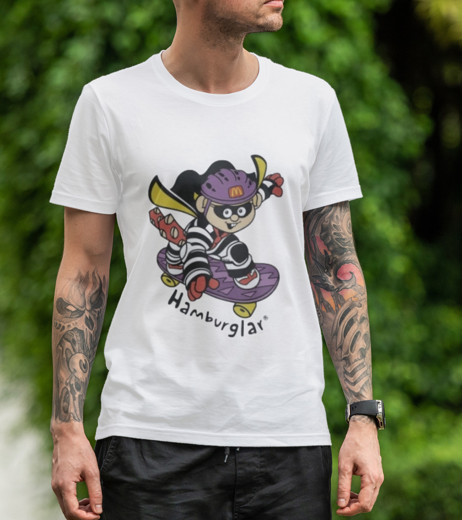 Hamburglar McDonald's Purple Skateboard Helmet T-Shirt