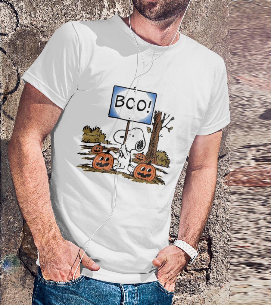 Snoopy Boo Sign Peanuts Halloween Pumpkins T-Shirt