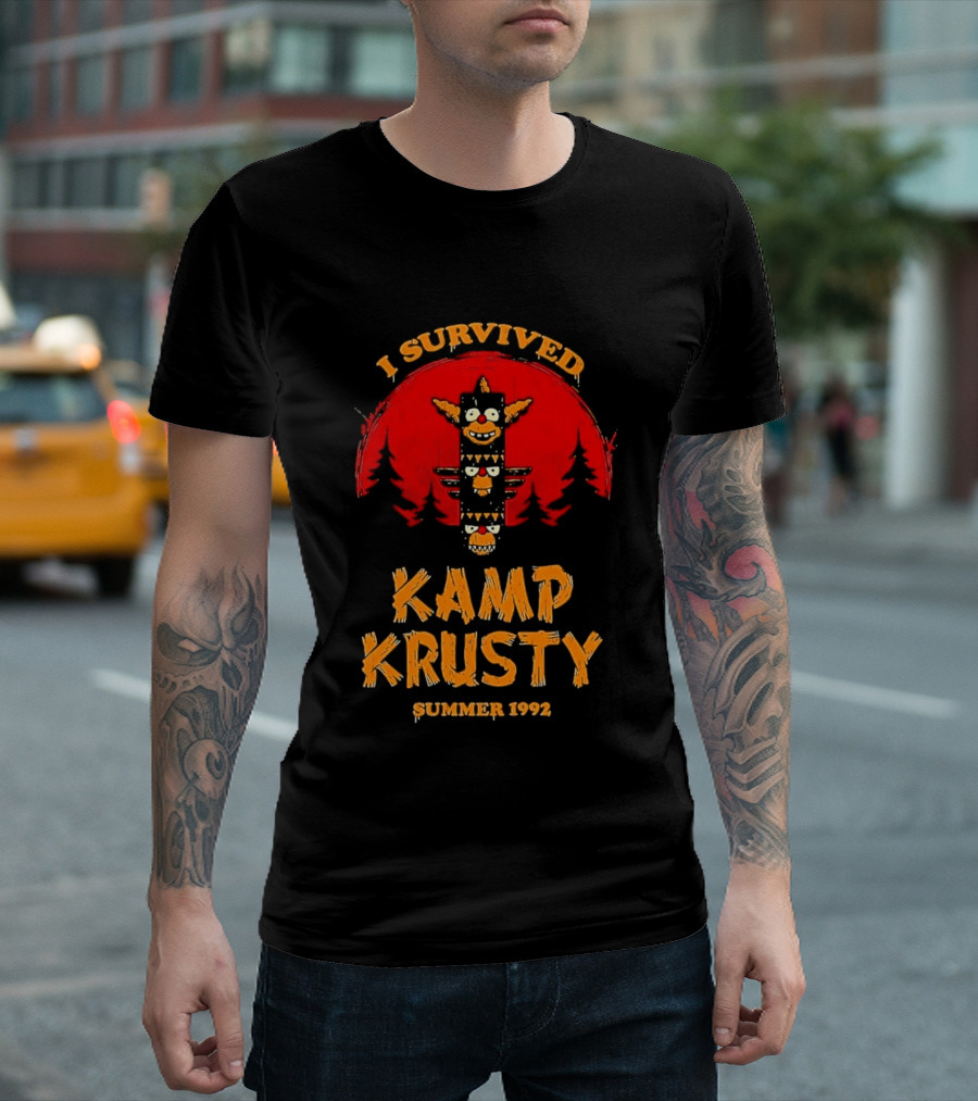 I Survived Kamp Krusty Summer 1992 Nostalgic Cartoon Adventure T-Shirt