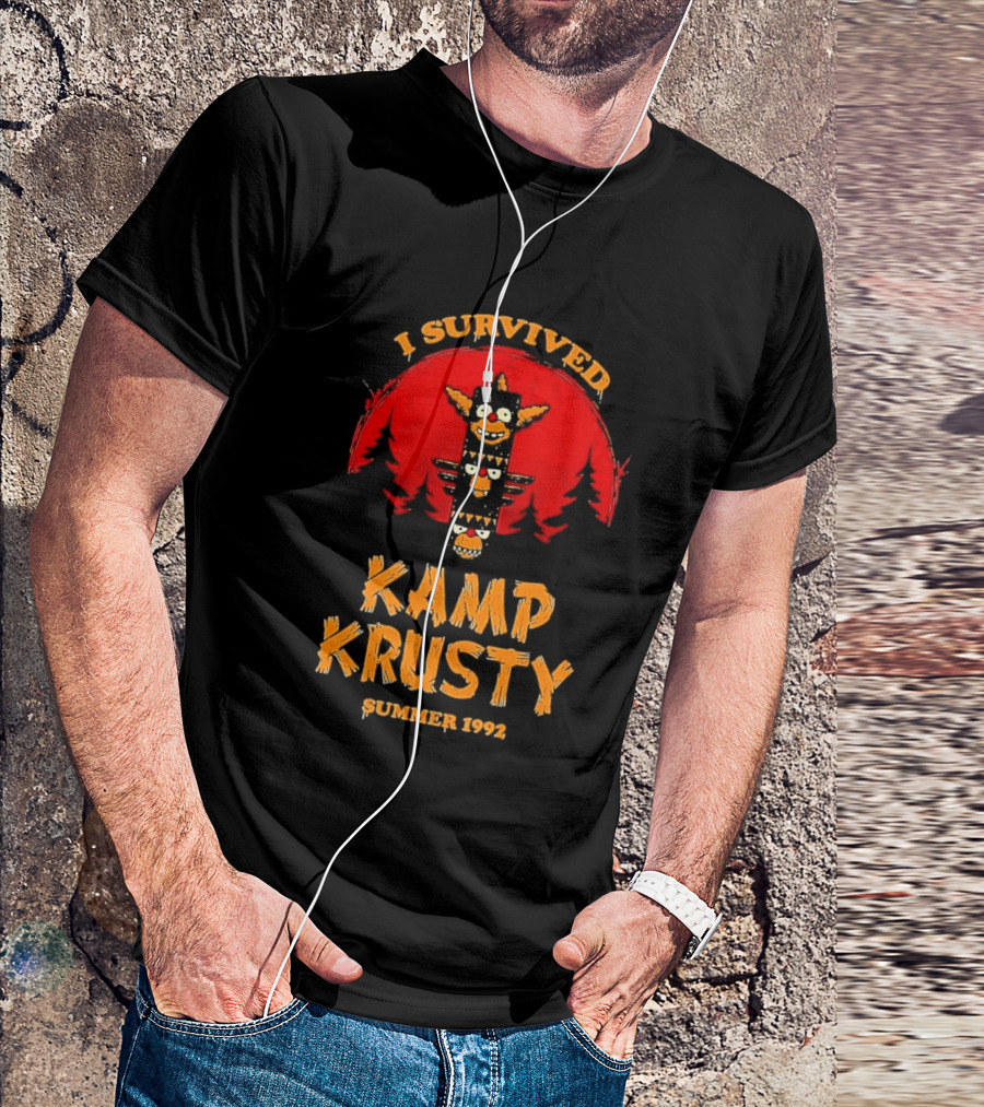 I Survived Kamp Krusty Summer 1992 Nostalgic Cartoon Adventure T-Shirt