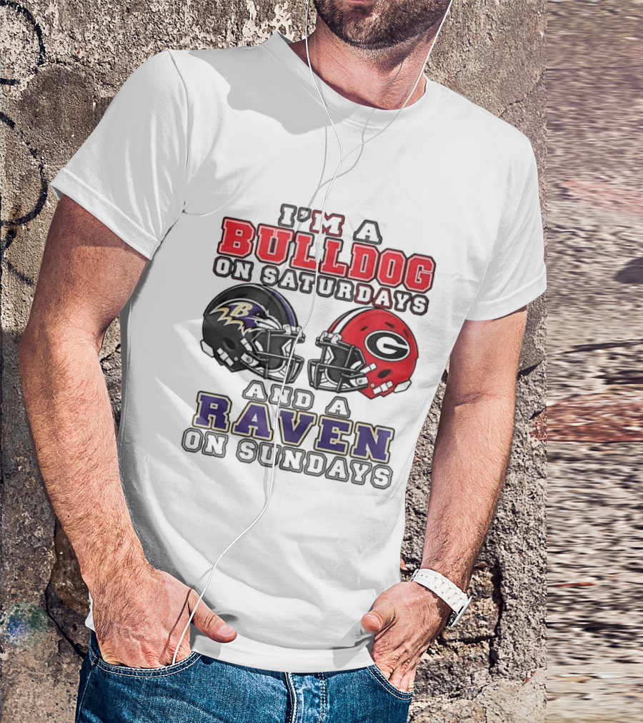 I'm A Bulldog On Saturdays And A Raven On Sundays Sports Team Pride T-Shirt