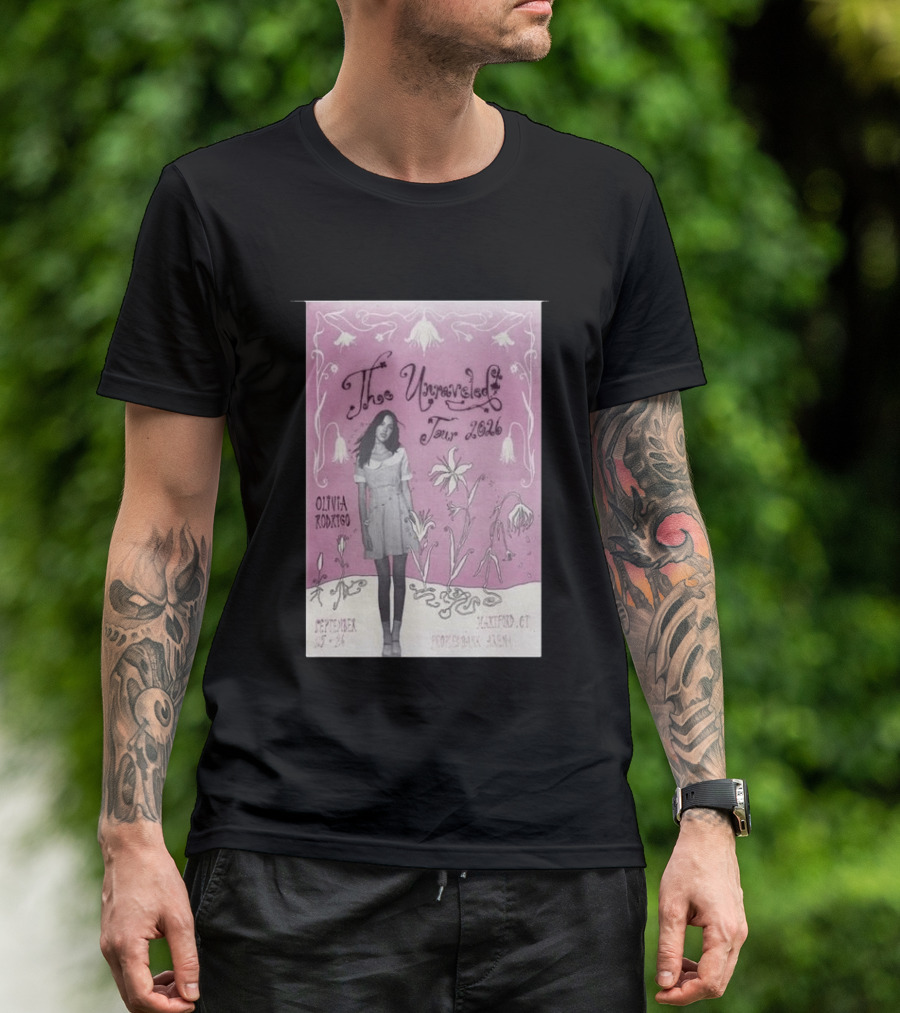 The Unraveled Tour Olivia Rodrigo 2026 Hartford Show September 26 XL Center Floral T-Shirt