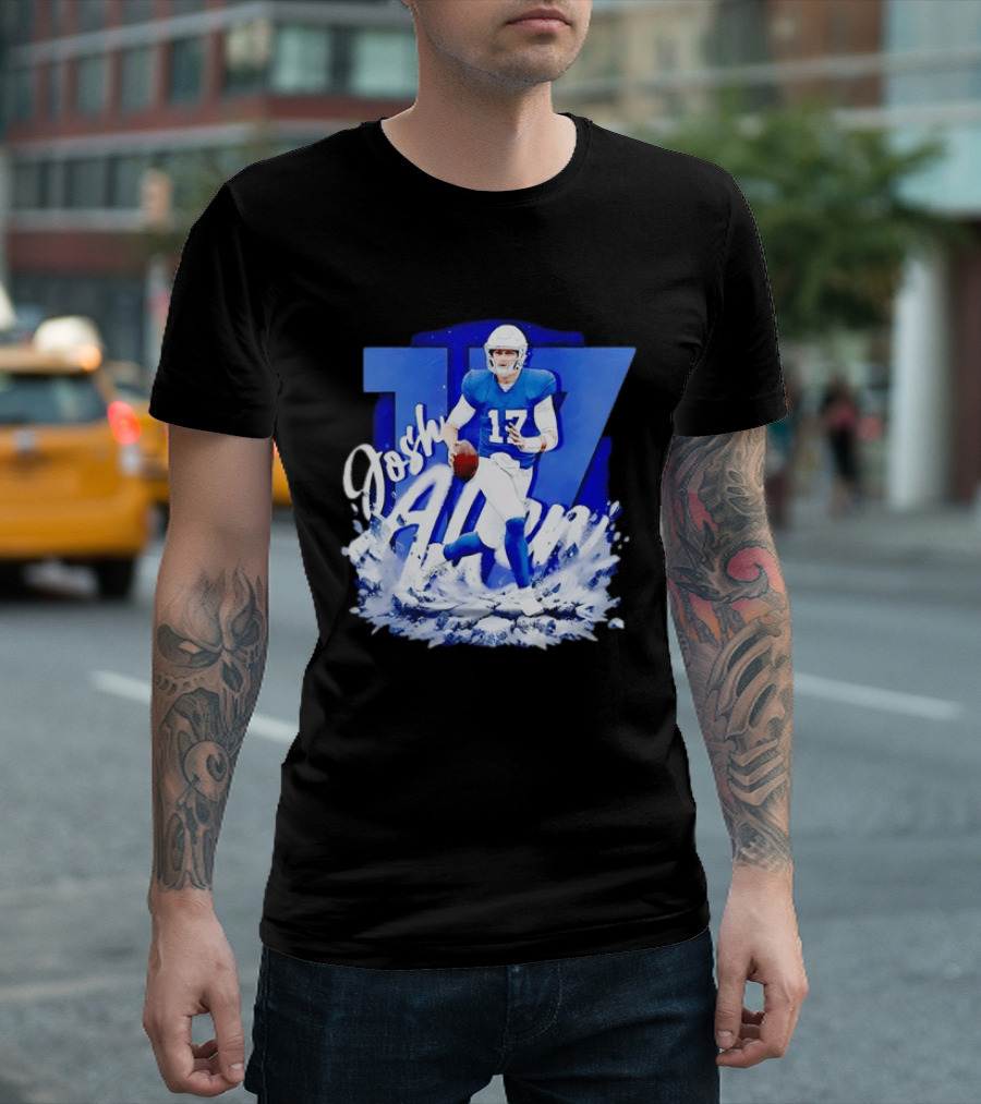 Josh Allen 17 Buffalo Bills Quarterback Snow Wave T-Shirt