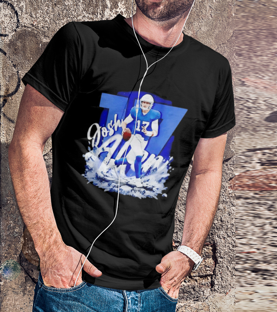 Josh Allen 17 Buffalo Bills Quarterback Snow Wave T-Shirt