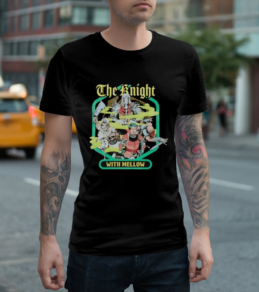 The Knight With Mellow Distressed Fantasy Warrior T-Shirt