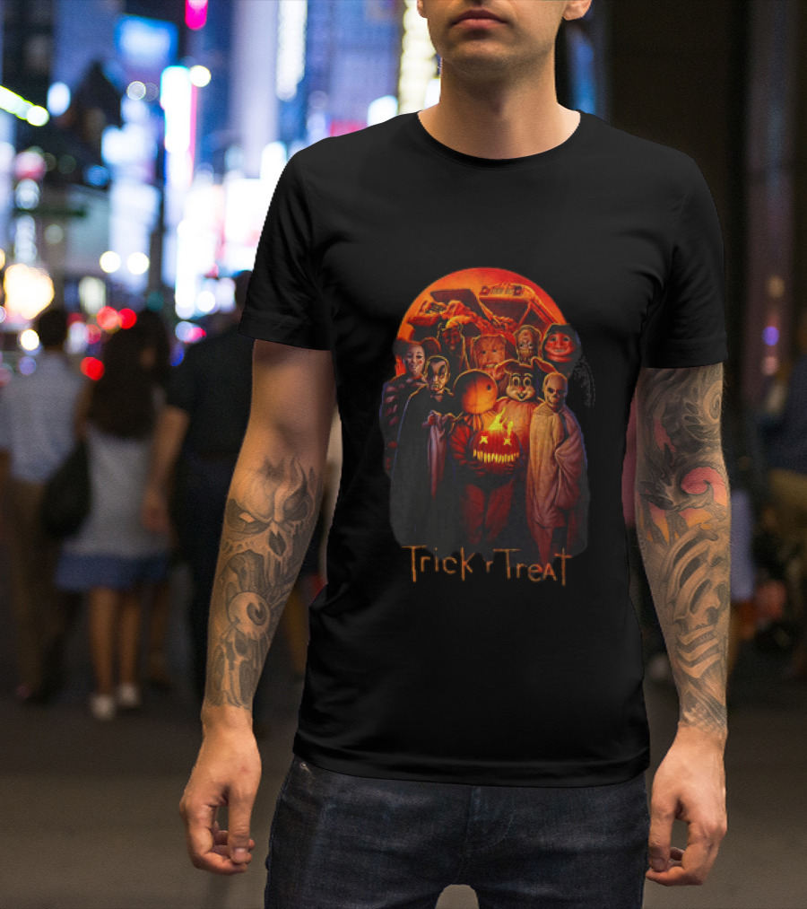 Trick Or Treat Halloween Sam With Flaming Pumpkin And Moon T-Shirt
