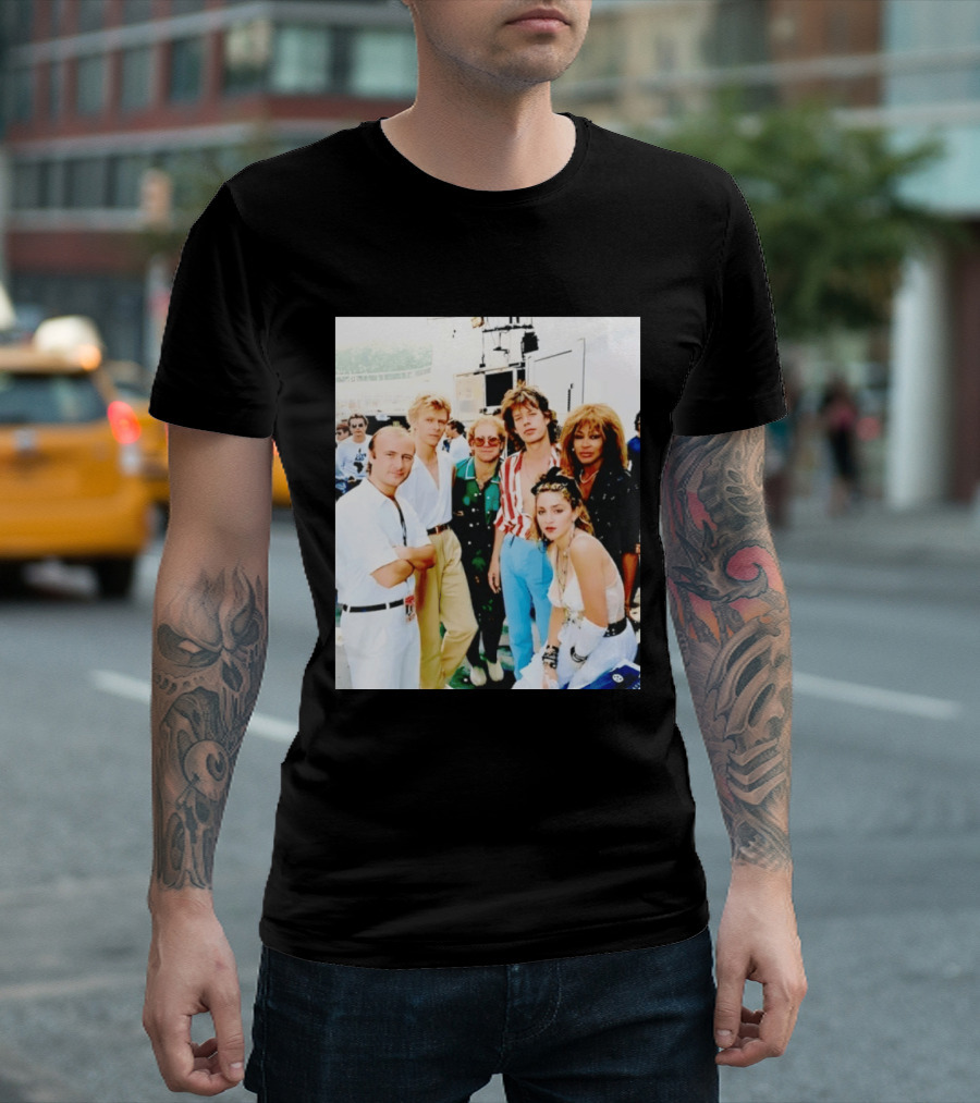 Live Aid Legends Phil Collins Mick Jagger Madonna And Tina Turner T-Shirt