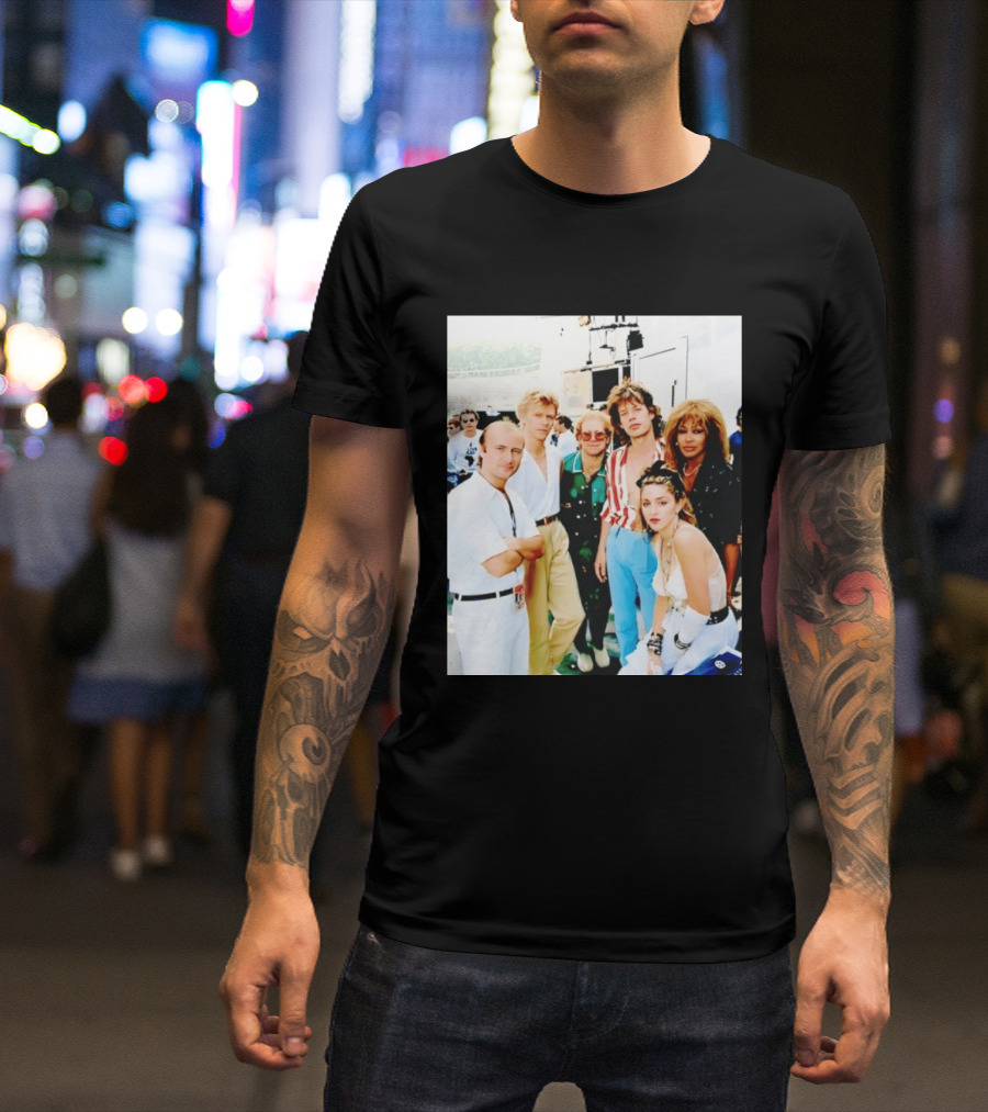 Live Aid Legends Phil Collins Mick Jagger Madonna And Tina Turner T-Shirt