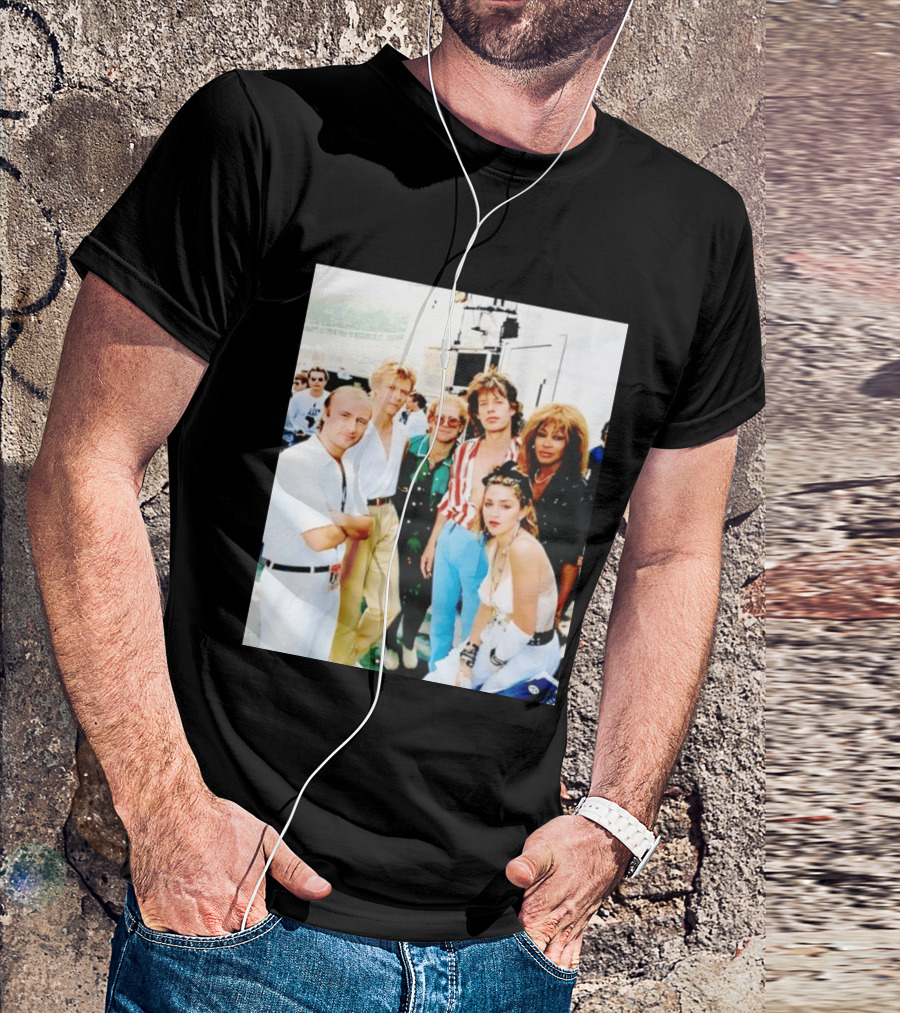 Live Aid Legends Phil Collins Mick Jagger Madonna And Tina Turner T-Shirt