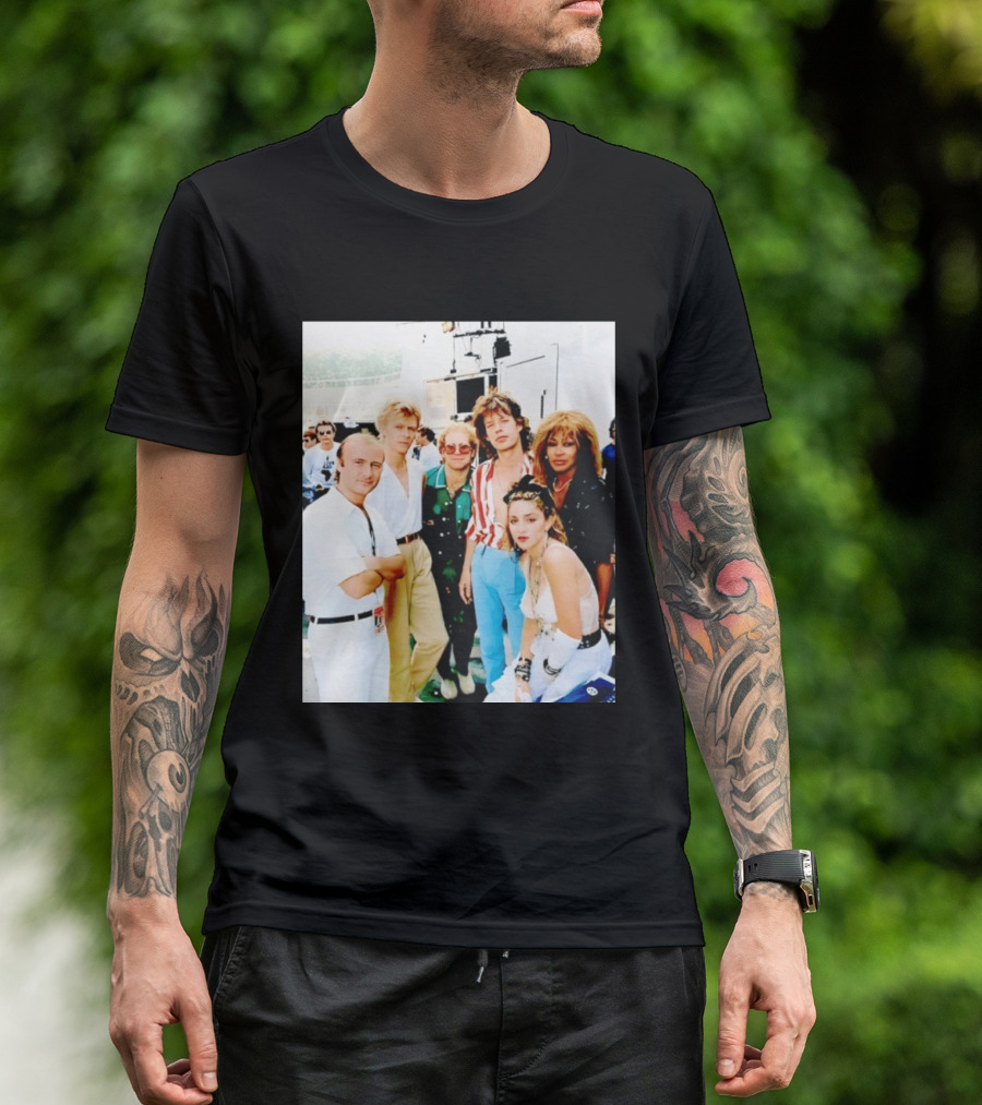 Live Aid Legends Phil Collins Mick Jagger Madonna And Tina Turner T-Shirt
