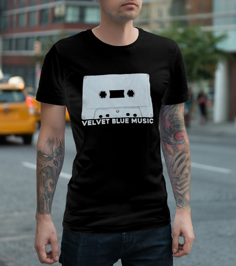 Velvet Blue Music Cassette Tape Indie Record Label Retro Aesthetic T-Shirt