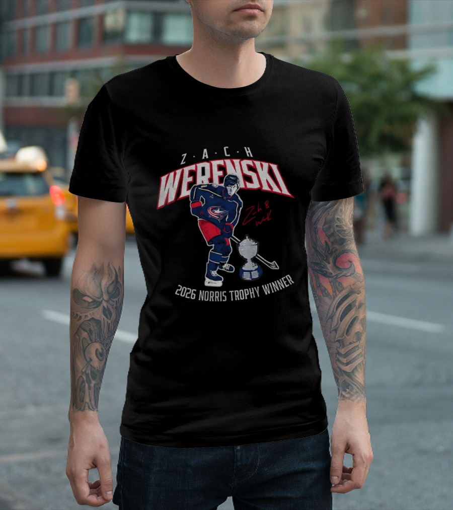 Zach Werenski Columbus Hockey 2026 Norris Trophy Winner T-Shirt