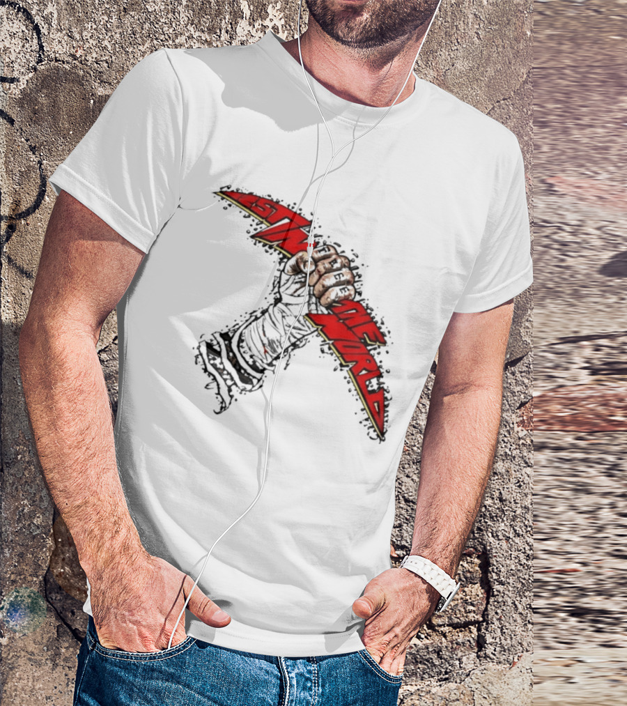 MMA Fighter Fist Power Justin The World Red And Black T-Shirt