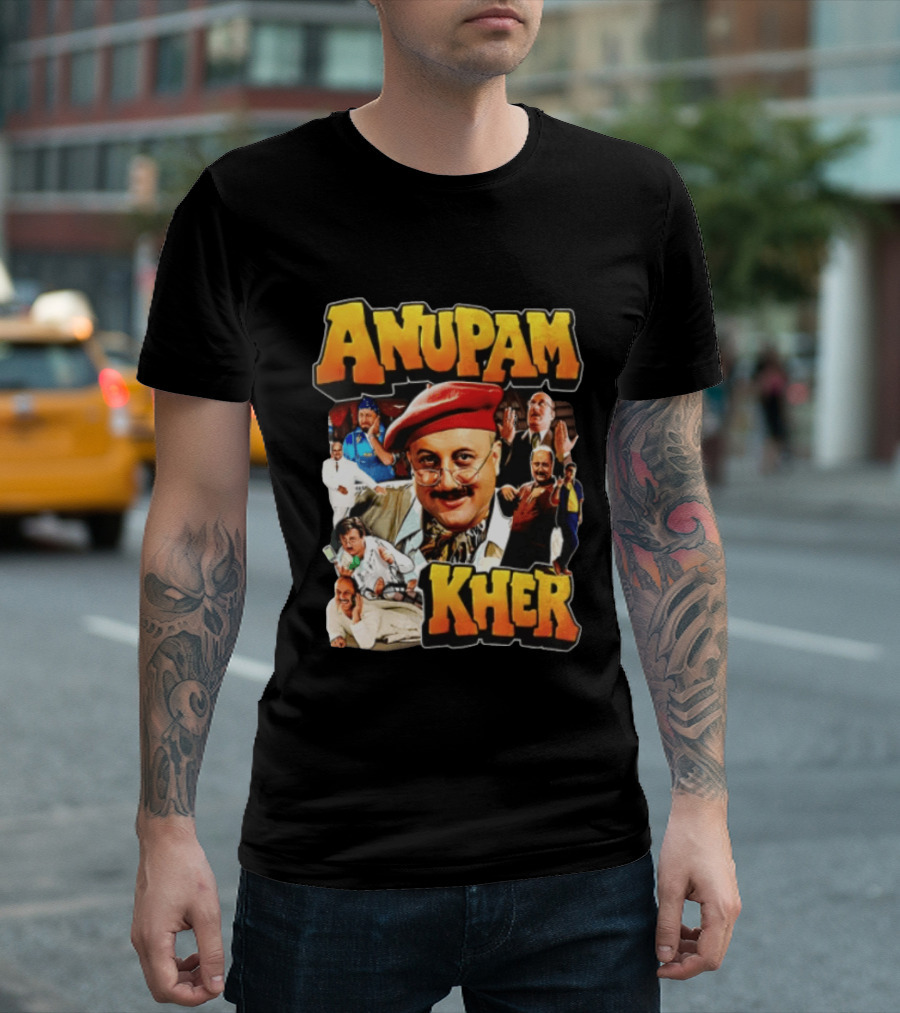 Anupam Kher Iconic Characters Collage T-Shirt