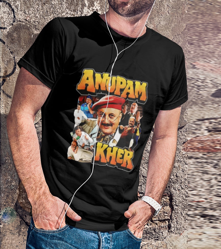Anupam Kher Iconic Characters Collage T-Shirt