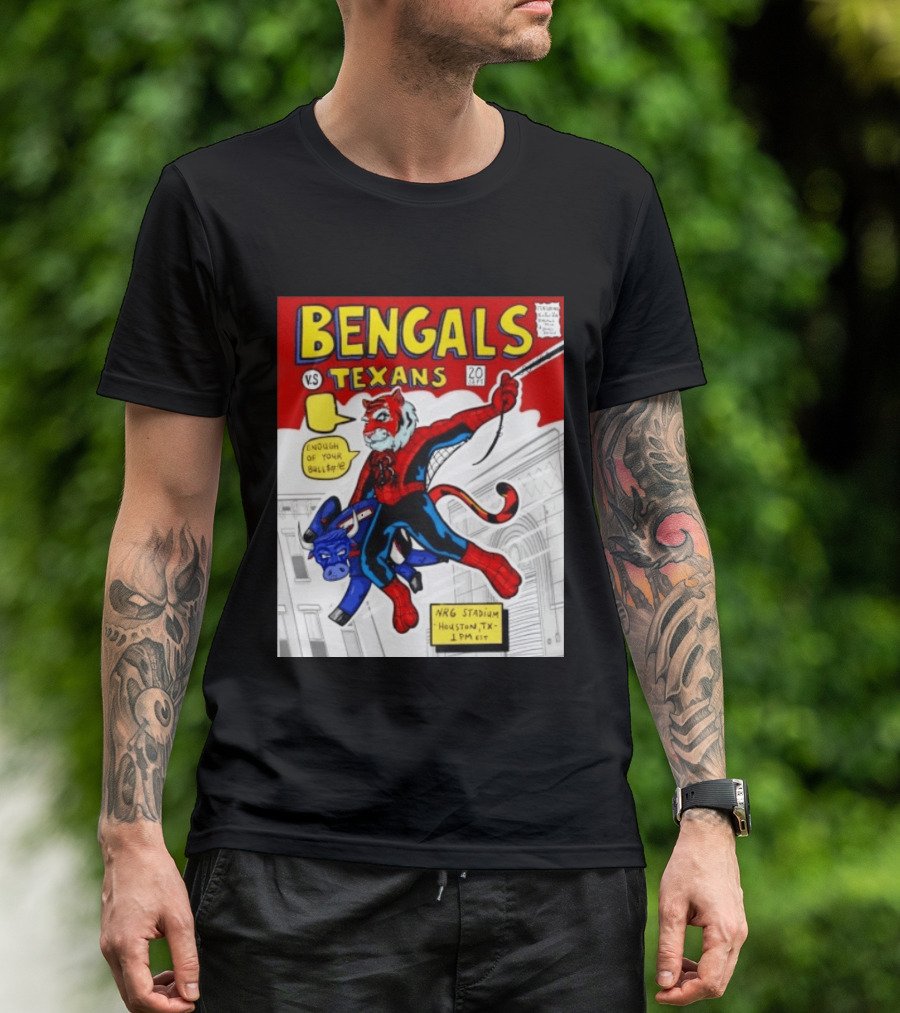 Bengals Vs Texans Week 2 Game Day NRG Stadium Houston 1PM EST Comic T-Shirt