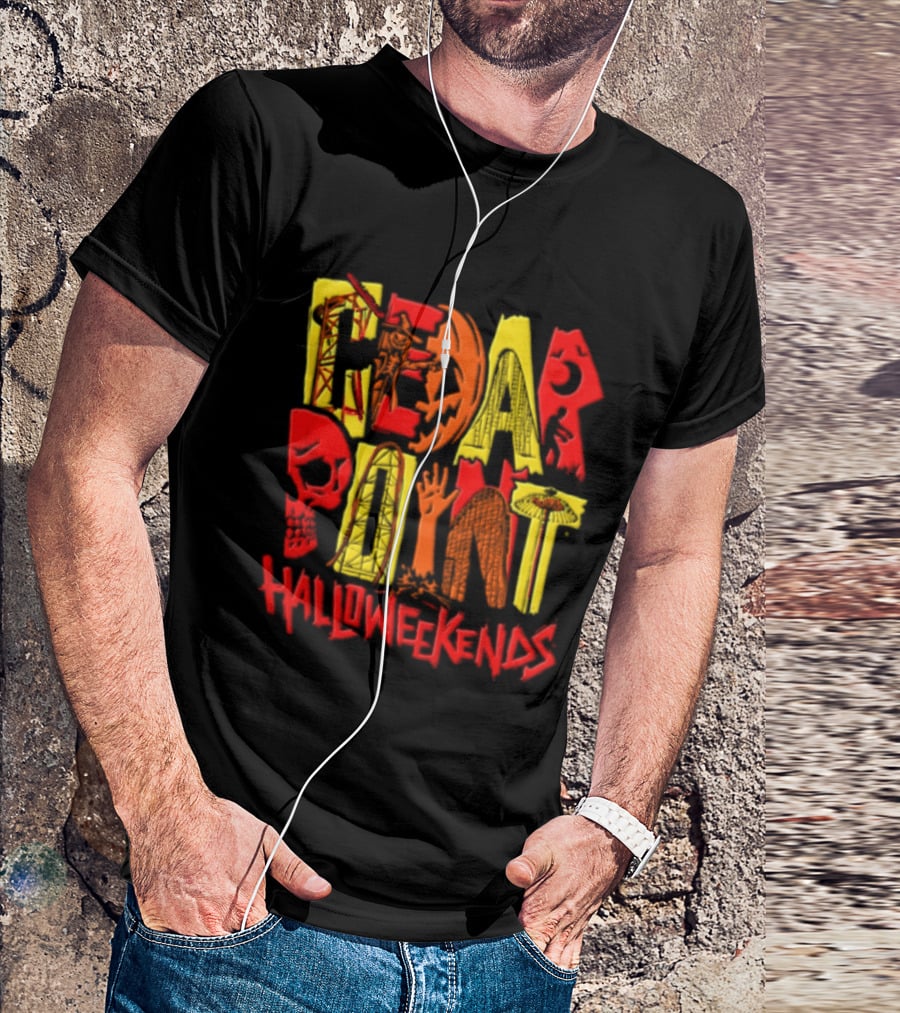 Cedar Point Halloweekends Roller S Scarecrow Skull Zombie Halloween Event T-Shirt