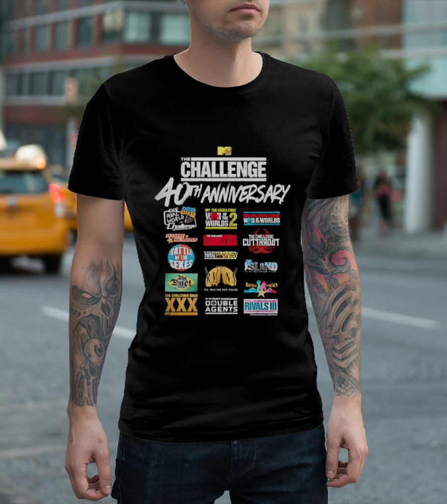 Challenge 40th Anniversary MTV Series Reality TV Road Rules Battle Of The Sexes Rivals III Gauntlet Inferno Ct Tamburello T-Shirt
