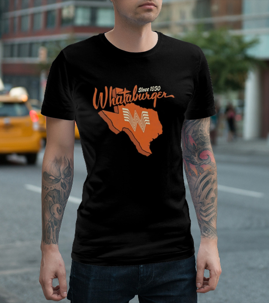 Whataburger Since 1950 Texas State Outline Distressed T-Shirt