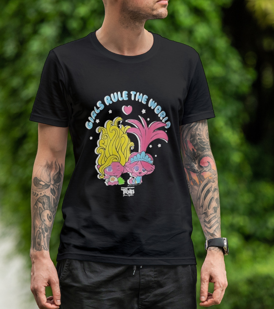 DreamWorks Trolls Band Together Girls Rule The World Bright Colorful T-Shirt